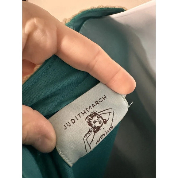 Judith March Small  Teal  Bell Sleeve Tunic Crochet Boho Style Midi Dress - Picture 5 of 10